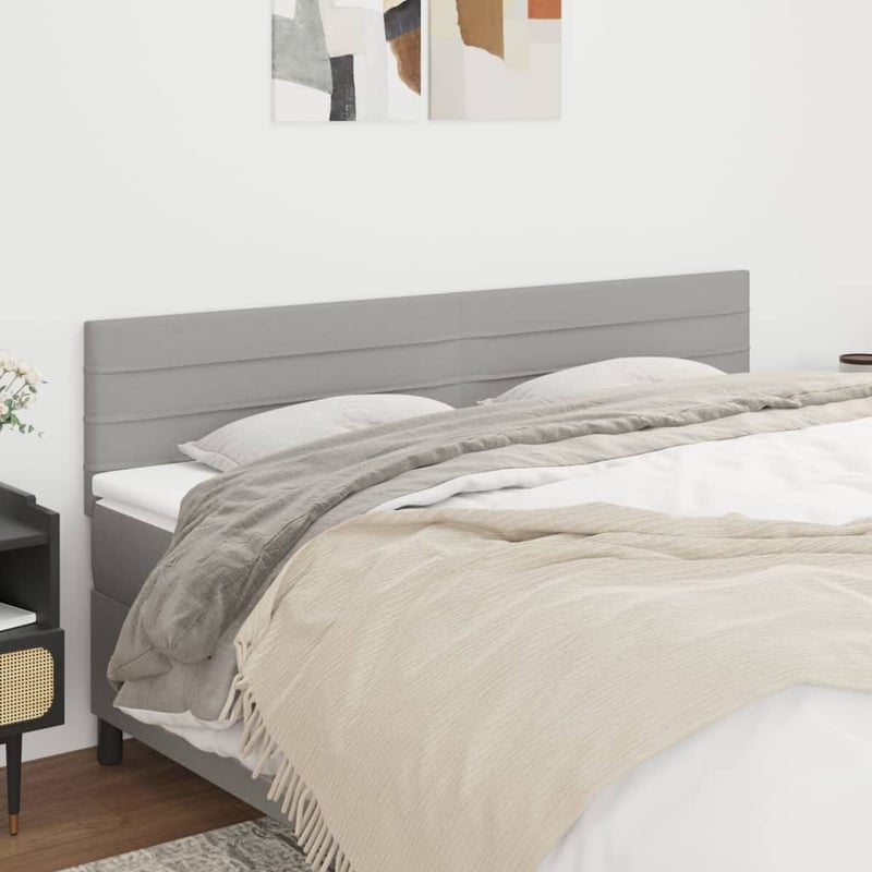 vidaXL világosszürke szövet fejtámla 160 cm