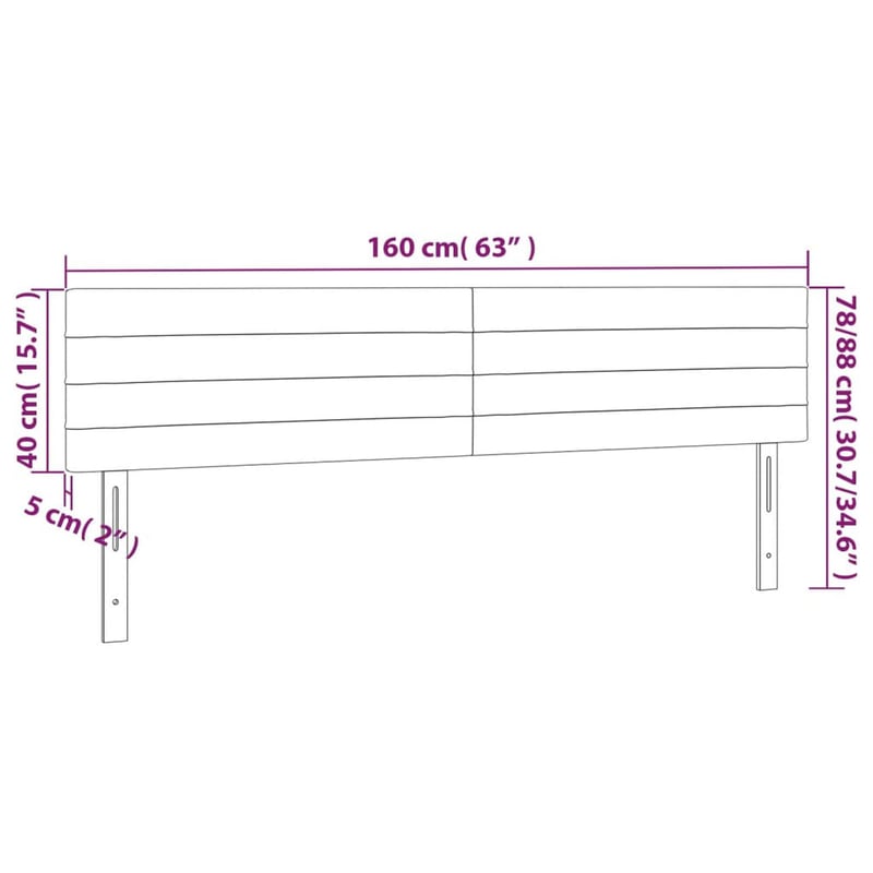 vidaXL világosszürke szövet fejtámla 160 cm