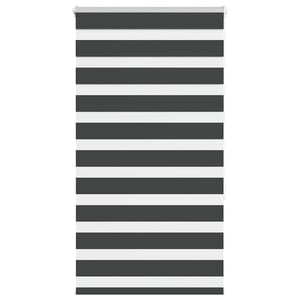 Rulou tip zebră vidaXL negru 80x150 cm din material textil poliester, cu grad de transparență reglabil, lățime material 75,9 cm