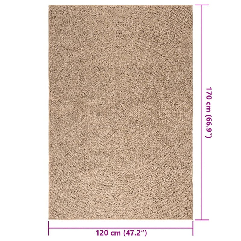 vidaXL ZIZUR Juta Hatású Szőnyeg 120x170 cm Beltéri Kültéri