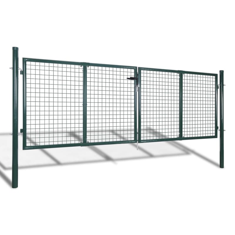 vidaXL zöld acél kerítéskapu 300x125 cm