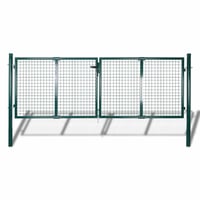 vidaXL zöld acél kerítéskapu 300x125 cm 1