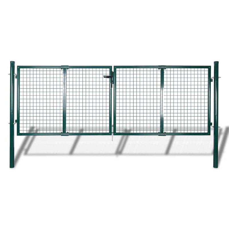 vidaXL zöld acél kerítéskapu 300x125 cm