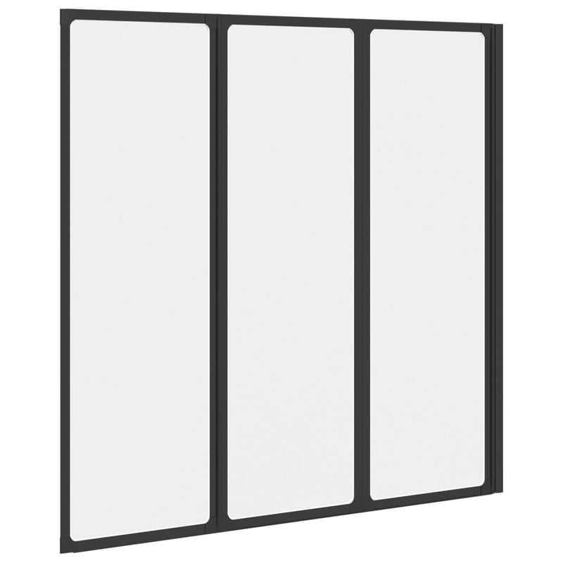 vidaXL Zuhanyfal Fekete 120x117 cm Alumínium PP