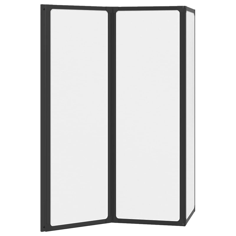 vidaXL Zuhanyfal Fekete 120x117 cm Alumínium PP