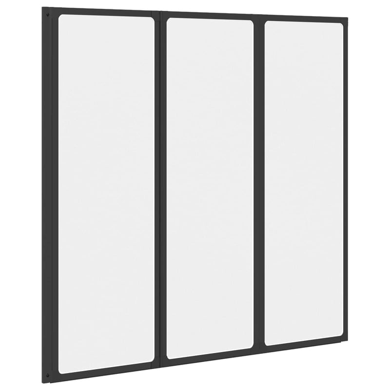 vidaXL Zuhanyfal Fekete 120x117 cm Alumínium PP