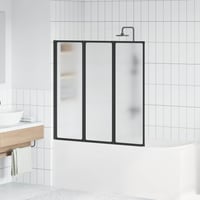 vidaXL Zuhanyfal Fekete 120x117 cm Alumínium PP 2