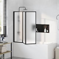vidaXL Zuhanyfal Fekete 120x117 cm Alumínium PP 3