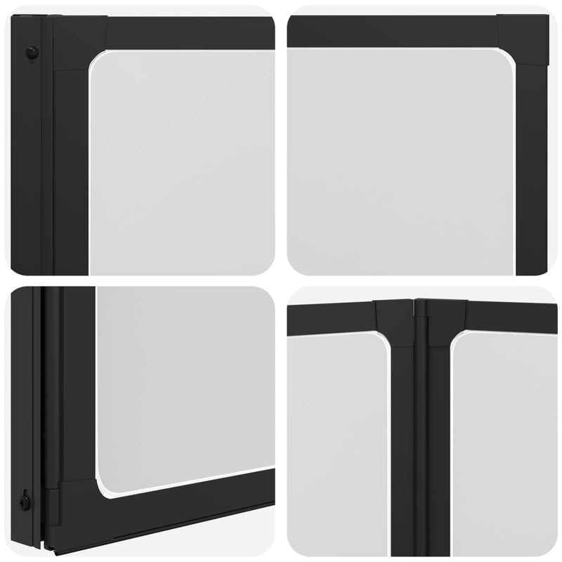 vidaXL Zuhanyfal Fekete 120x117 cm Alumínium PP