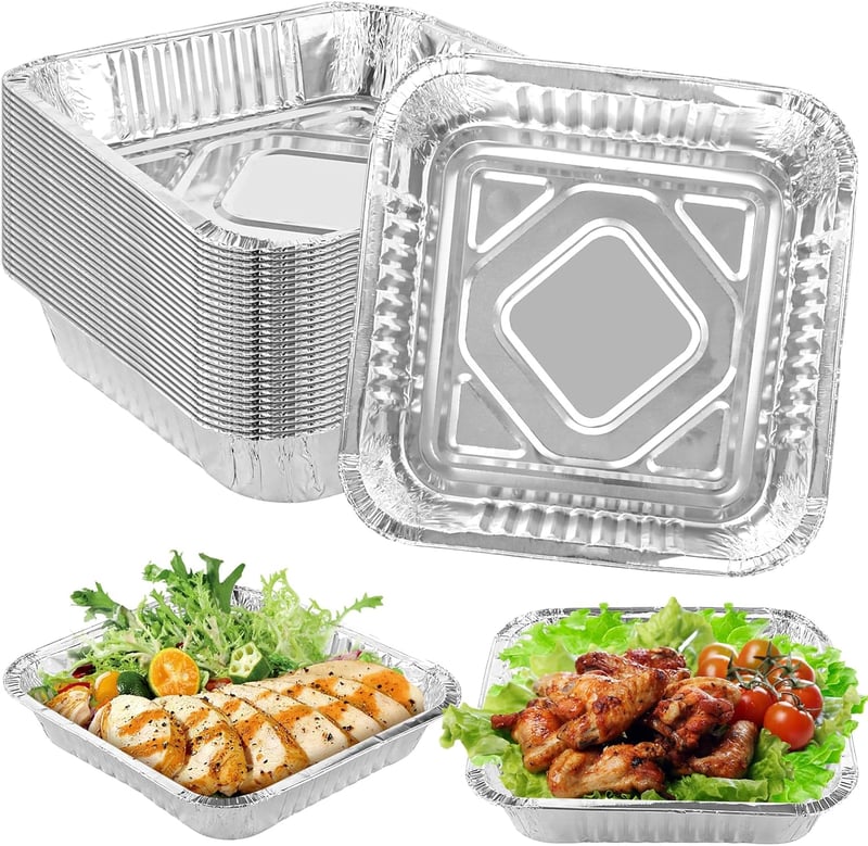 VIDETOL 50 db Alumínium Grillsütő Tálca 1300 ml Sütéshez Grillezéshez