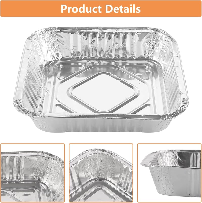 VIDETOL 50 db Alumínium Grillsütő Tálca 1300 ml Sütéshez Grillezéshez