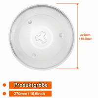 Sklenený tanier do mikrovlnnej rúry VIDETOL 27 cm, otočný tanier s 3 úchytmi, otočný krúžok a hriadeľ, univerzálna náhradná sklenená doska do mikrovlnnej rúry 2