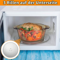 Sklenený tanier do mikrovlnnej rúry VIDETOL 27 cm, otočný tanier s 3 úchytmi, otočný krúžok a hriadeľ, univerzálna náhradná sklenená doska do mikrovlnnej rúry 4