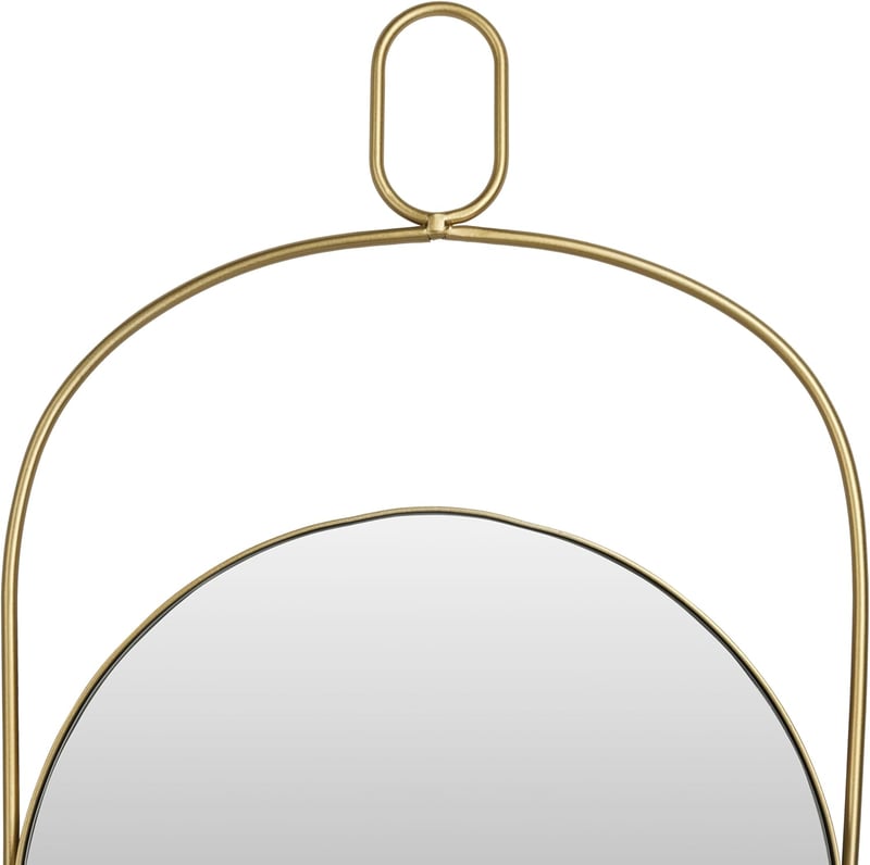 VIDI Aszimmetrikus Ovális Fali Tükör 80x35 cm - Arany Alumínium Kerettel, Modern Dekoratív Üvegtükör Nappaliba, Vízlepergető