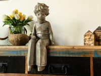 Vidroflor umjetni kamen Mali princ Antoine de Saint-Exupéry figurica za rub police, mala, lagana, punjiva, otporna na vremenske uvjete, vrtna dekoracija od umjetnog kamena 4