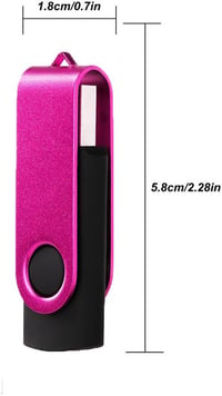 VIEKUU USB 2.0 pendrive 2 GB, 360°-ban forgatható, 2 db - piros és fekete 2