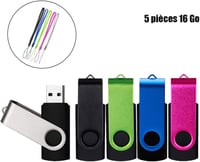 VIEKUU USB 2.0 pendrive 2 GB, 360°-ban forgatható, 2 db - piros és fekete 7