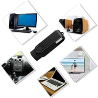 VIEKUU USB 2.0 pendrive 2 GB, 360°-ban forgatható, 2 db - piros és fekete 6