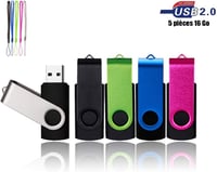 VIEKUU USB 2.0 pendrive 2 GB, 360°-ban forgatható, 2 db - piros és fekete 1