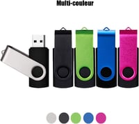 VIEKUU USB 2.0 pendrive 2 GB, 360°-ban forgatható, 2 db - piros és fekete 4