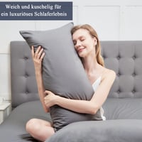 Vielit 2 ks obliečok na vankúš z mikrovlákna 40x80 cm sivé, mäkké obliečky na vankúš 40x80 cm, OEKO-TEX hypoalergénne odolné 3