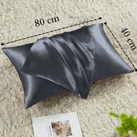 Vielit 2 db Párnahuzat 40x80 cm Sötétszürke Selyemlágy Hajápolás Bőrápolás 4