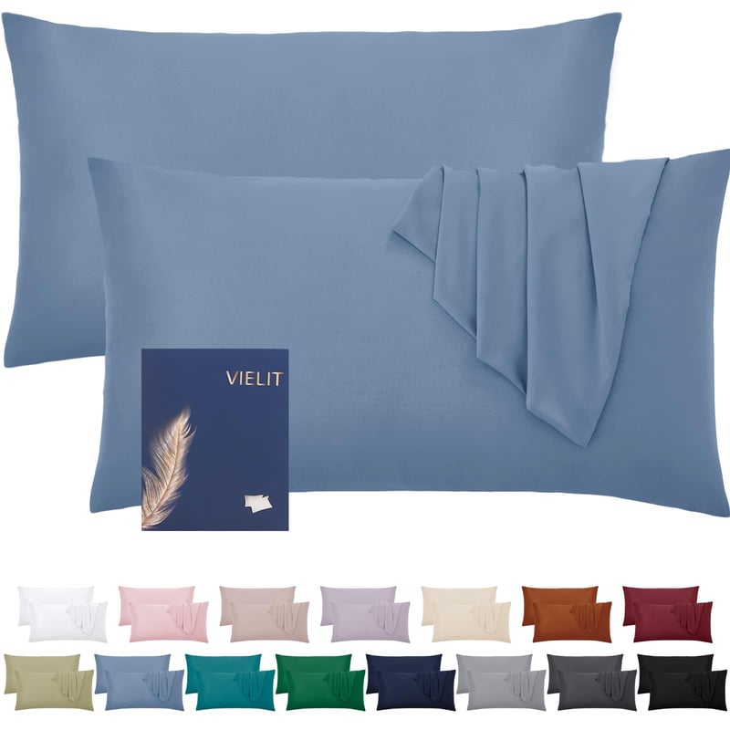 Vielit Obliečka na vankúš 40x60 cm, modrá, súprava 2 ks, mäkká obliečka z mikrovlákna, s certifikátom OEKO-TEX, hypoalergénna
