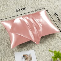 Vielit saténová obliečka na vankúš, 2 ks, 40x60 cm, ružová, hodvábne jemná, pre starostlivosť o vlasy a pleť, s 2 gumičkami do vlasov 4