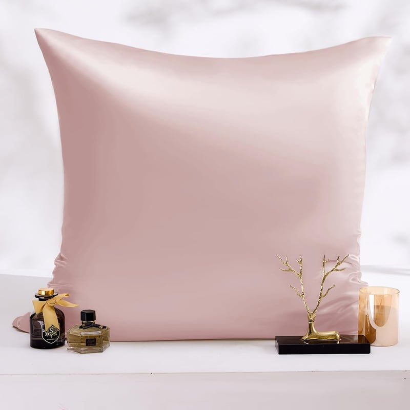 Vielit Szatén Párnahuzat 60x60 cm 2 db + Hajgumi, Rózsaszín, Selyemlágy