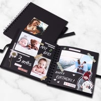 Album foto scrapbook Vienrose 20,5x20,5 cm cu 40 de pagini negre – Jurnal de amintiri artizanal 6