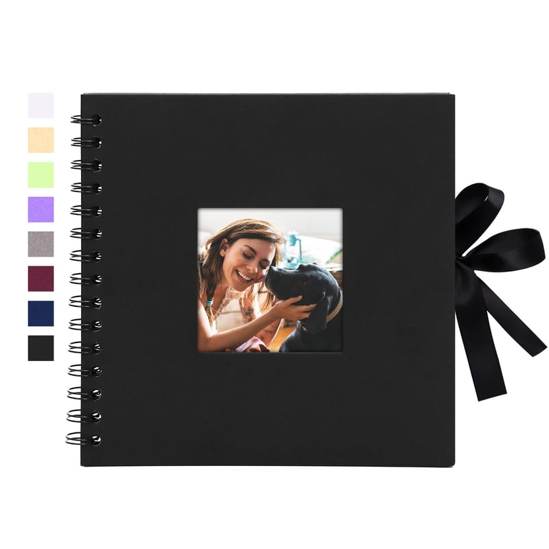 Album foto scrapbook Vienrose 20,5x20,5 cm cu 40 de pagini negre – Jurnal de amintiri artizanal