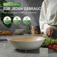 VIETLUSH Kézműves Bambusz Salátatál 30cm Fehér Szegéllyel 2