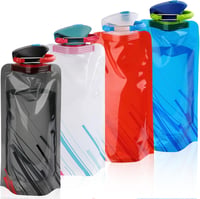 VIEVRE 4 db Összehajtható Kulacs 700ml - BPA-mentes Újrahasználható Ivópalack Túrázáshoz, Utazáshoz, Sportoláshoz - Fekete, Fehér, Kék, Piro 1