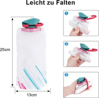 VIEVRE 4 db Összehajtható Kulacs 700ml - BPA-mentes Újrahasználható Ivópalack Túrázáshoz, Utazáshoz, Sportoláshoz - Fekete, Fehér, Kék, Piro 2