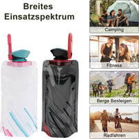 VIEVRE 4 db Összehajtható Kulacs 700ml - BPA-mentes Újrahasználható Ivópalack Túrázáshoz, Utazáshoz, Sportoláshoz - Fekete, Fehér, Kék, Piro 7