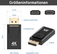 VIEVRE DisplayPort HDMI adapter 4K audióval - monitor, laptop, projektor, TV kompatibilis 2