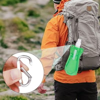 VIEVRE Összehajtható Kulacs Szett 2db - 500ml Újrahasználható Ivópalack Karabinerrel - BPA-mentes Túrázáshoz, Utazáshoz (Lila és Zöld) 6