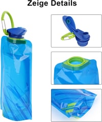 VIEVRE Összehajtható Kulacs Szett (2db) - 700ml Újrahasználható Ivópalack Karabinerrel - Ultrakönnyű Túrázáshoz, Utazáshoz, Kempingezéshez ( 4