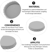 VIEVRE Szilikon Dobozzáró Fedél 2db - Italos Dobozokhoz, Sörös Konzervekhez - Szürke, Kerek, Élelmiszerbarát - Kempinghez, Partikhoz, Utazás 3