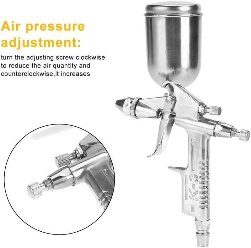 VIFER festékszóró pisztoly 0,5mm fúvókával, 125ml mini spray gun, precíziós festéshez