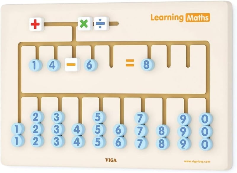 Viga Toys Fali Matematikai Játék - Fa Oktató Táblajáték Gyerekeknek 3-8 Éves Korig - Számolást Fejlesztő Színes Készségfejlesztő Eszköz