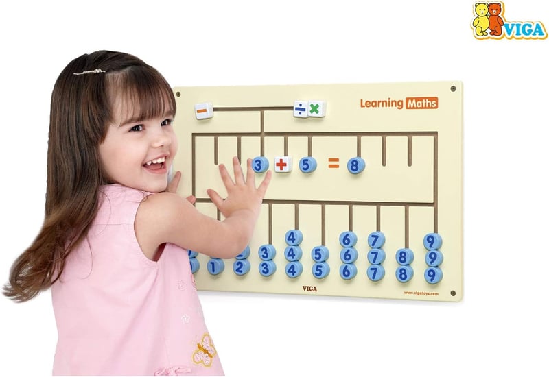 Viga Toys Fali Matematikai Játék - Fa Oktató Táblajáték Gyerekeknek 3-8 Éves Korig - Számolást Fejlesztő Színes Készségfejlesztő Eszköz