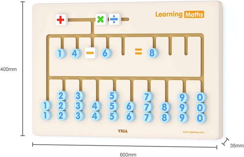 Viga Toys Fali Matematikai Játék - Fa Oktató Táblajáték Gyerekeknek 3-8 Éves Korig - Számolást Fejlesztő Színes Készségfejlesztő Eszköz