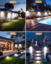 Proiector LED Solar de Exterior cu Senzor de Mișcare vighep - Rezistent la apă IP65, 3 Moduri de Iluminare, Lampă de Siguranță PIR pentru Perete, Grădină, Alee - 6 bucăți 2