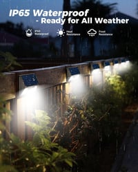 Proiector LED Solar de Exterior cu Senzor de Mișcare vighep - Rezistent la apă IP65, 3 Moduri de Iluminare, Lampă de Siguranță PIR pentru Perete, Grădină, Alee - 6 bucăți 5
