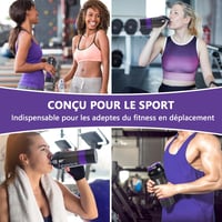 VIGIND Protein Shaker 500ml Lila - Szivárgásmentes Fehérje Keverő Palack Tárolórekeszekkel és Tabletta Tartóval 7