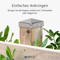 VIIRKUJA Rozsdamentes Kerítésoszlop Sapka 7x7 cm 10 db Piramis Forma 5
