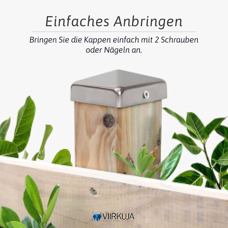 VIIRKUJA Rozsdamentes Kerítésoszlop Sapka 7x7 cm 10 db Piramis Forma
