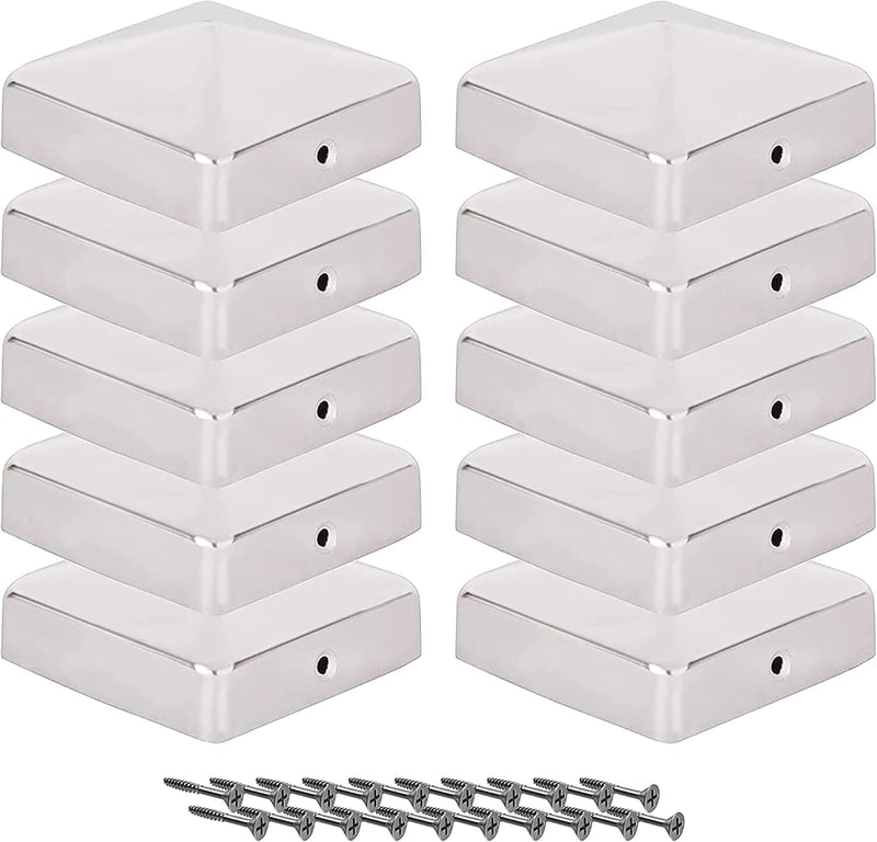 VIIRKUJA Rozsdamentes Kerítésoszlop Sapka 7x7 cm 10 db Piramis Forma