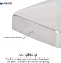 VIIRKUJA Rozsdamentes Kerítésoszlop Sapka 7x7 cm 10 db Piramis Forma 2